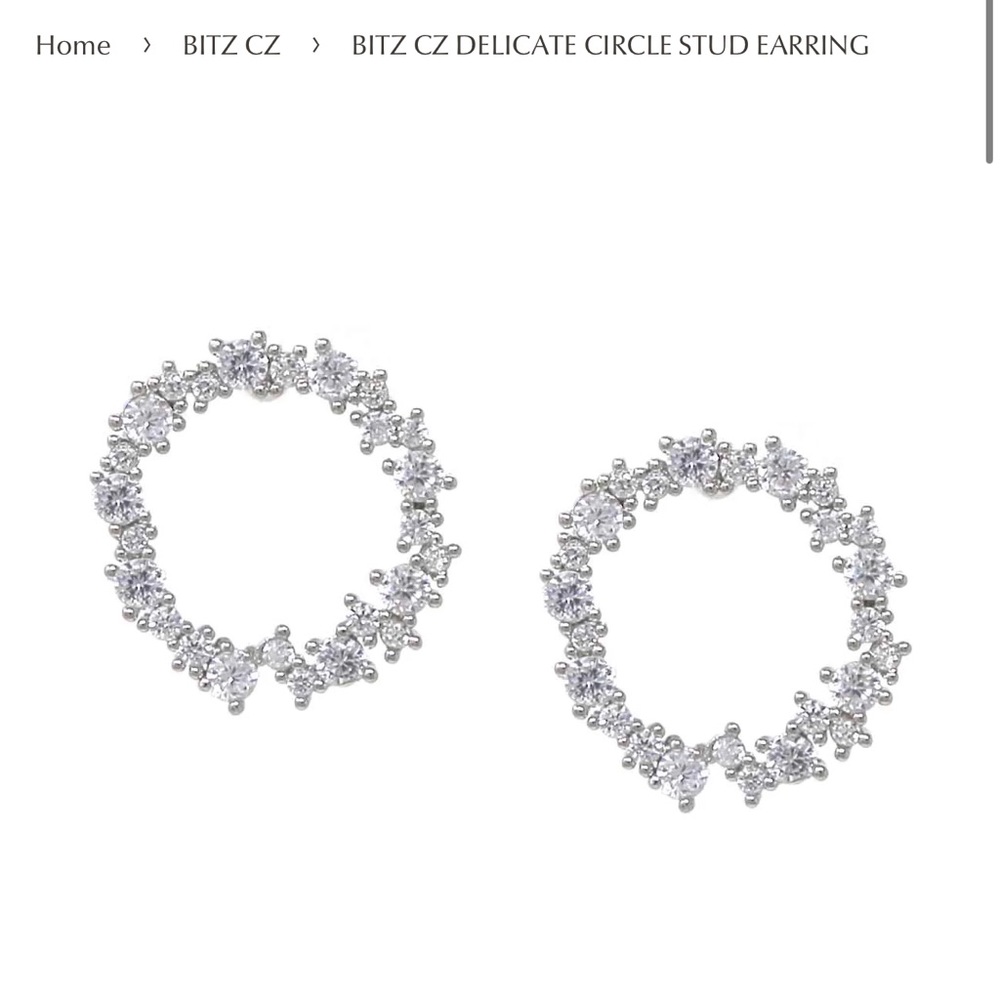 Bitz Of Glitz Cz Circle Stud Earring